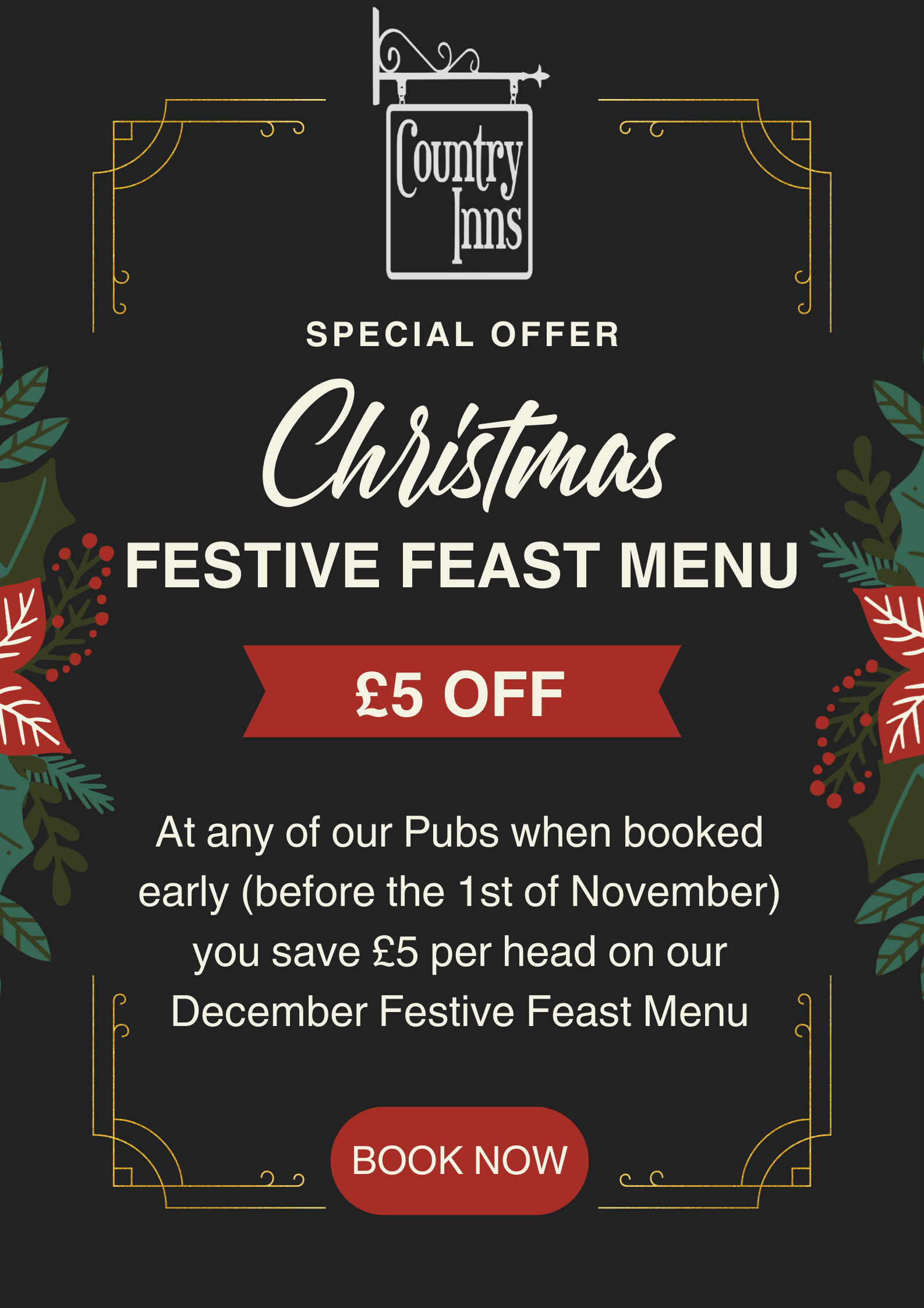 Festive £5 off poster