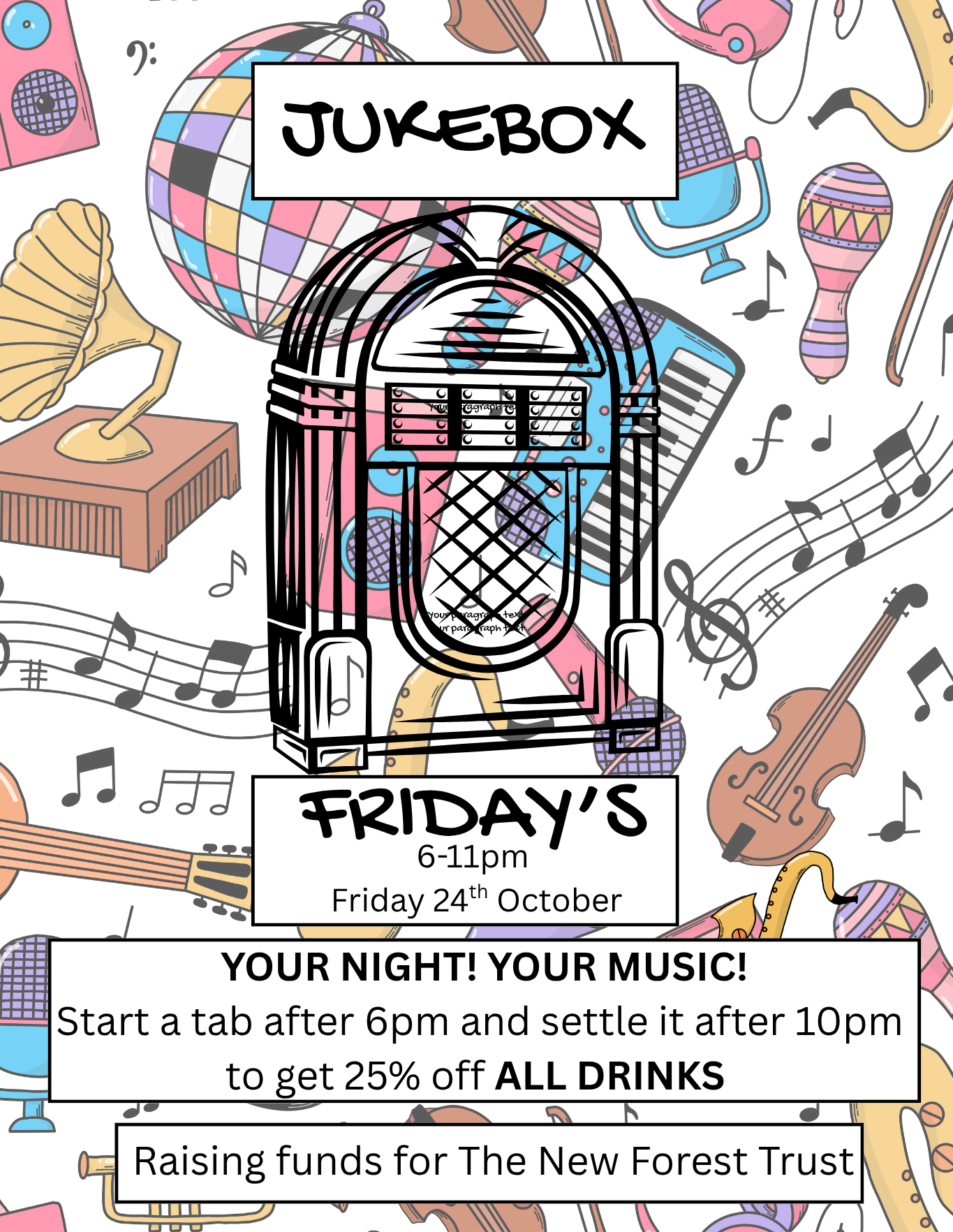 🎶Jukebox Friday, every Friday from 6pm till 11pm